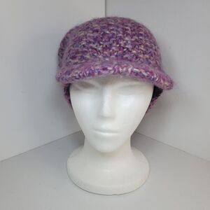 Roxy 90s Y2K Womens Pink Super Slouch Knit Visor Beanie Mohair Fall Winter OSFM